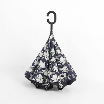 Dvojvrstvový obrátený dáždnik, vetruodolný, reverzný C-hák, mužský golfový dáždnik, reverzné dáždniky do auta, drop shipping