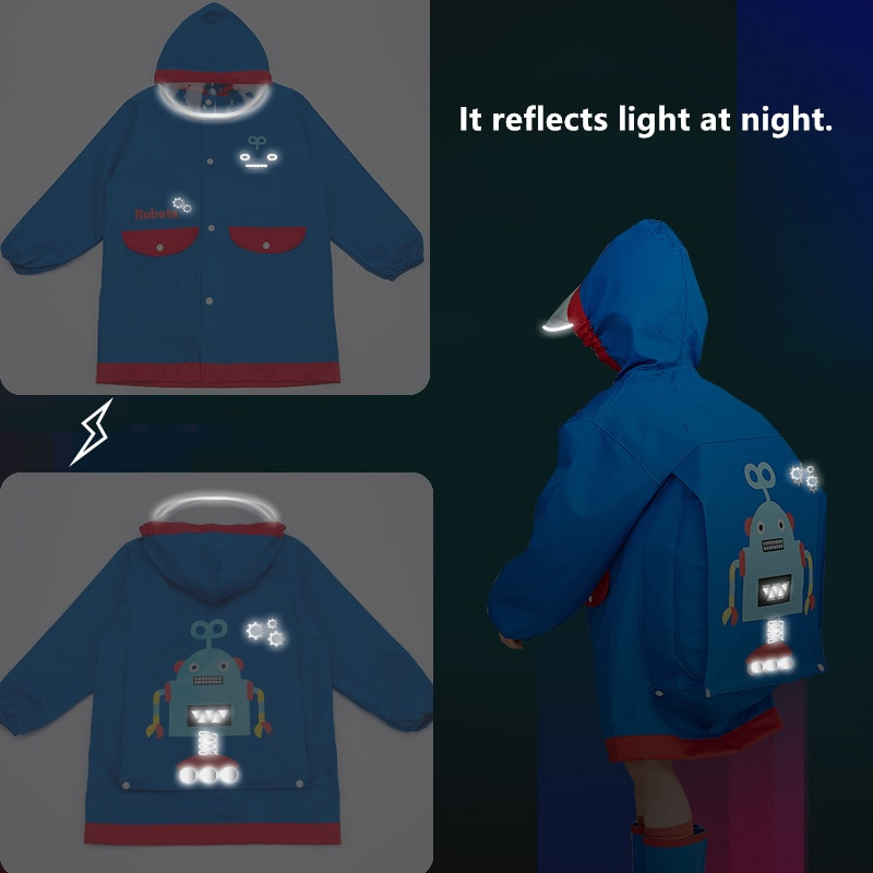 Roztomilý dinosaurus nepremokavý študentský pršiplášť chlapec deti dievčatá vetruodolný pončo jeseň a zima udržiavať teplý pršiplášť