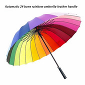 Umbrelă curcubeu nouă cu mâner lung, 24K, 2-3 persoane, mașină de lux, bărbați, femei, mare, rezistentă la vânt, dreaptă, însorită, ploioasă