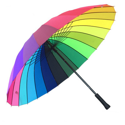 Umbrelă curcubeu nouă cu mâner lung, 24K, 2-3 persoane, mașină de lux, bărbați, femei, mare, rezistentă la vânt, dreaptă, însorită, ploioasă