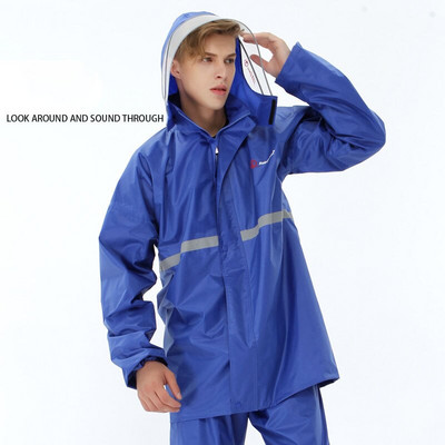 Letný delený pršiplášť, reflexný nepremokavý vetruodolný pončo, jednofarebný, pre dospelých, elektrický bicykel, jazda na bicykli, vonkajšia cestovná pláštenka