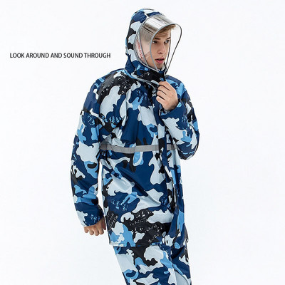 Letný delený pršiplášť, reflexný nepremokavý vetruodolný pončo, jednofarebný, pre dospelých, elektrický bicykel, jazda na bicykli, vonkajšia cestovná pláštenka