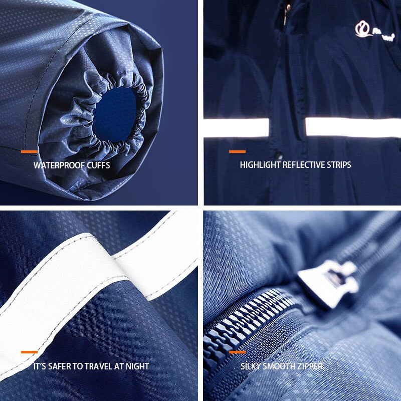 Letný delený pršiplášť, reflexný nepremokavý vetruodolný pončo, jednofarebný, pre dospelých, elektrický bicykel, jazda na bicykli, vonkajšia cestovná pláštenka