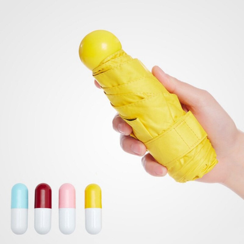 Mini kapsulas kabatas saulessargs meitenei, UV necaurlaidīgs, ūdensizturīgs pārnēsājams lietussargs, modes salokāms lietussargs.