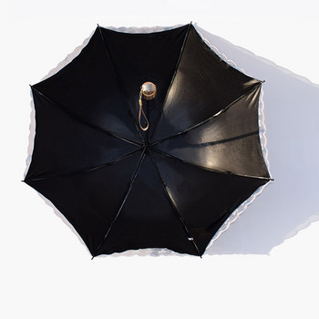 Γυναικεία ομπρέλα βροχής Αντιηλιακή αντιηλιακή δαντέλα διπλής στρώσης Πτυσσόμενη φορητή ομπρέλα ταξιδιού Γυναικεία ελαφριά δώρο