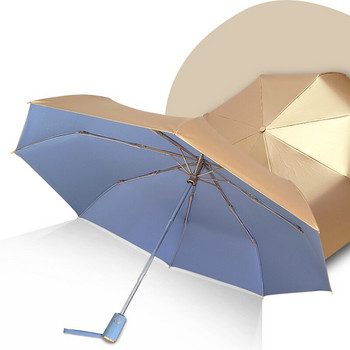 Автоматичен ветроустойчив преносим сгъваем чадър Rain Woman Compact Travel Sun Protection Parasol Luxury Gold Paraguas Men