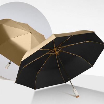Автоматичен ветроустойчив преносим сгъваем чадър Rain Woman Compact Travel Sun Protection Parasol Luxury Gold Paraguas Men