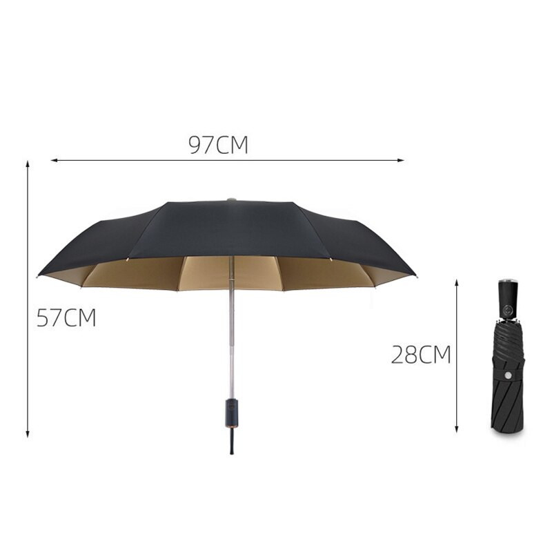 Automatski otporan na vjetar Prijenosni sklopivi kišobran Ženski kompaktni putni Zaštita od sunca Suncobran Luksuzni zlatni Paraguas Muški