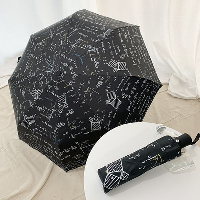 Brand Student Umbrella Charms Matemaatika Automaatne vihmavari naistele Tuulekindel Formula Vihmavari tüdruksõbra kingitus