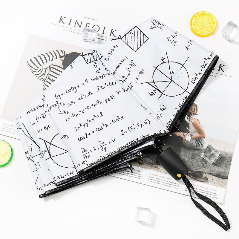 Gamintojas studentų skėtis Charms Matematika Automatinis skėtis moterims vėjui atsparus formulė skėtis merginai dovana