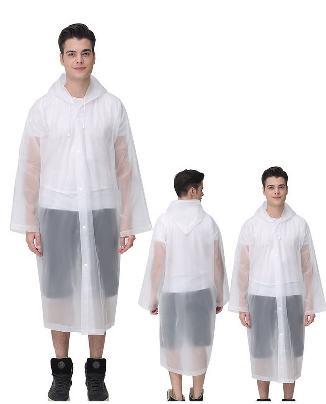 Dámska pánska pláštenka, outdoorové oblečenie do dažďa, matná, zahustená, pre dospelých, priehľadná prenosná EVA bunda s kapucňou, opakovane použiteľná, nepriepustná