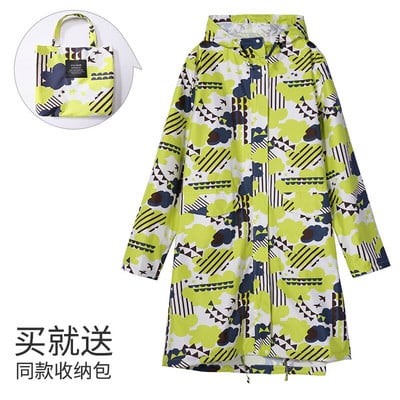 Dámsky nový štýlový dlhý pršiplášť, nepremokavá pršiplášťová bunda, pršiplášť, zahustený nepremokavý pršiplášť