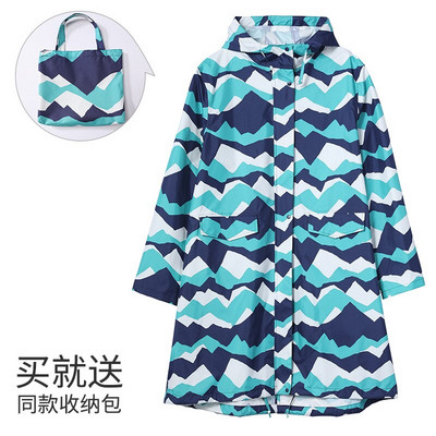 Dámsky nový štýlový dlhý pršiplášť, nepremokavá pršiplášťová bunda, pršiplášť, zahustený nepremokavý pršiplášť