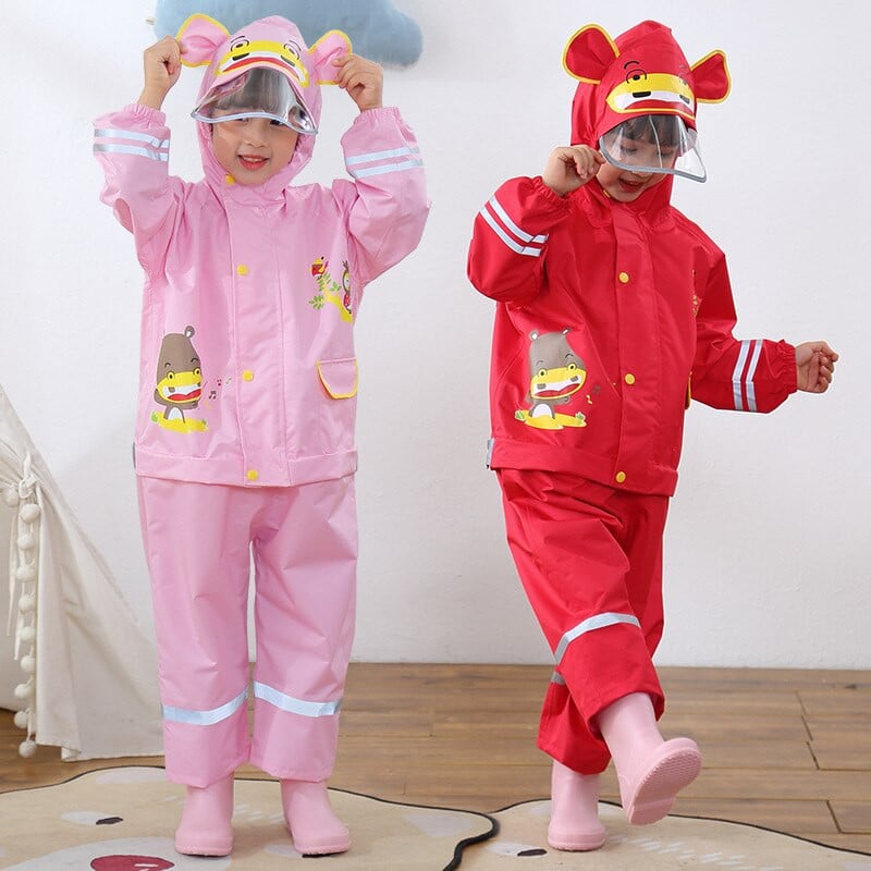 Detský módny nepremokavý overal s kapucňou pre deti od 2 do 9 rokov, jednodielny pršiplášť s kapucňou, detský oblek do dažďa