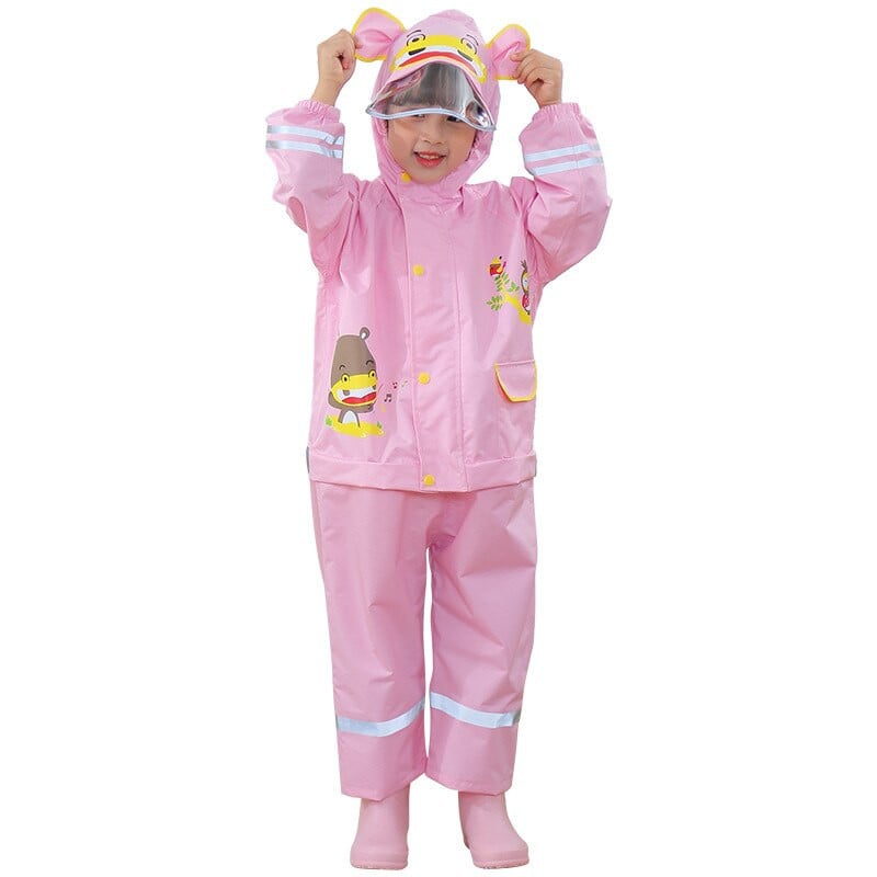 Detský módny nepremokavý overal s kapucňou pre deti od 2 do 9 rokov, jednodielny pršiplášť s kapucňou, detský oblek do dažďa