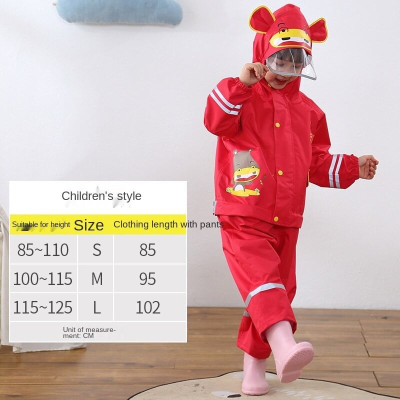 Detský módny nepremokavý overal s kapucňou pre deti od 2 do 9 rokov, jednodielny pršiplášť s kapucňou, detský oblek do dažďa