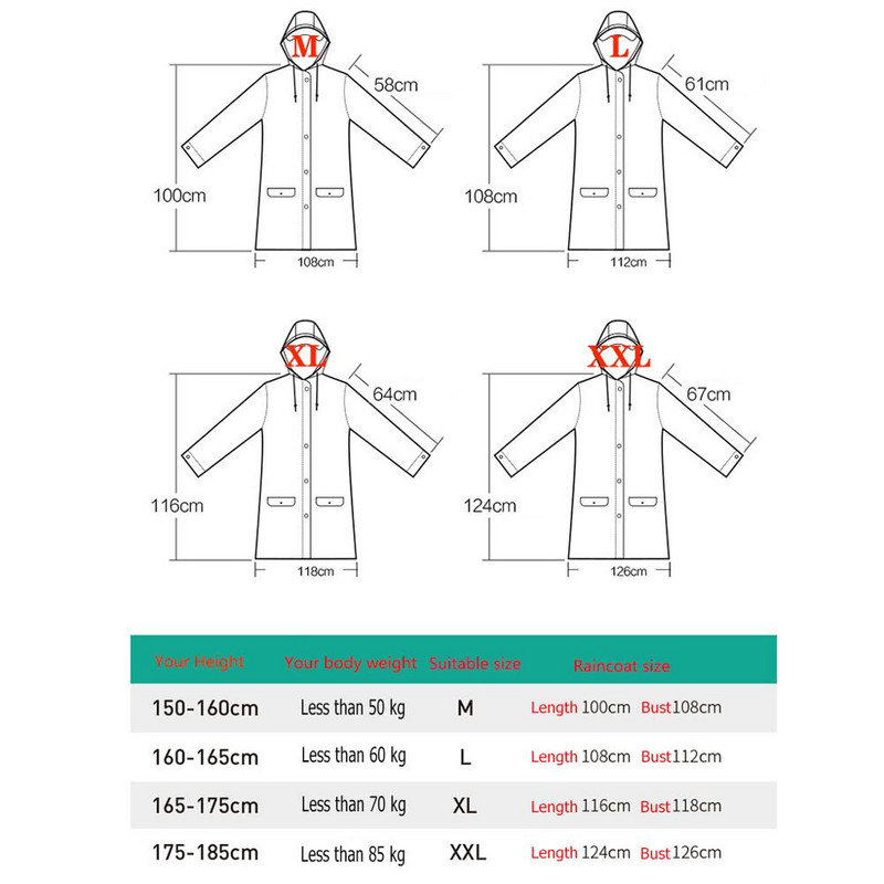 Dlhý pršiplášť pre ženy, nepriepustný pršiplášť, priehľadná bunda EVA, pršiplášť pre mužov, outdoorová turistika, cestovanie, dospelý, pončo s kapucňou