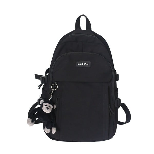 Moderný textilný batoh s nápisom a zipsom