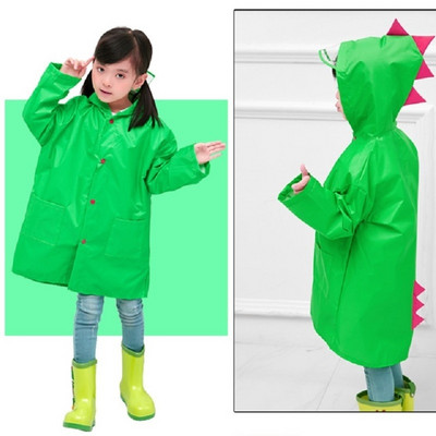 Mielas vaikiškas lietpaltis Mielas dinozauras lauke, vandeniui atsparus vaikiškas unisex lauko kelionės, poliesterio nepralaidus pončas su gobtuvu
