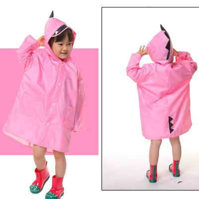 Mielas vaikiškas lietpaltis Mielas dinozauras lauke, vandeniui atsparus vaikiškas unisex lauko kelionės, poliesterio nepralaidus pončas su gobtuvu