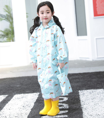 Нов анимационен корейски детски дъждобран бебешки детски дъждобран лек дишащ водоустойчив дъждобран с ученическа чанта