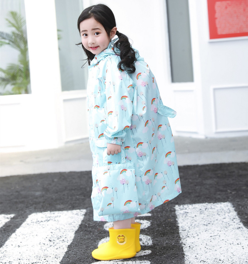 Nový kreslený kórejský detský pršiplášť, detský pršiplášť, ľahký priedušný nepremokavý pršiplášť so školskou taškou