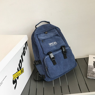 Pánsky plátený batoh so širokými popruhmi