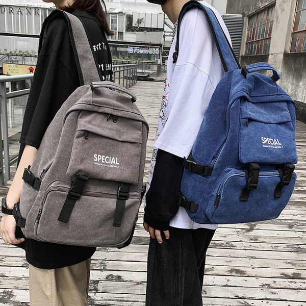 Pánsky plátený batoh so širokými popruhmi