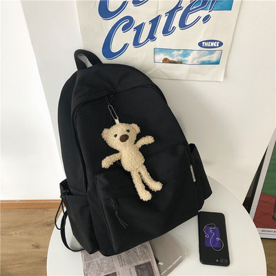 Jednofarebný textilný batoh na zips s 3D prvkom pre mužov