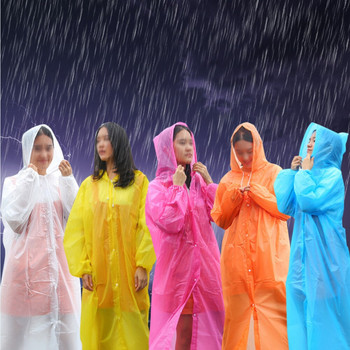 Дамски мъжки дъждобран Удебелено водоустойчиво палто за дъждовно пончо Възрастен прозрачен суичър с качулка Дъждобран Костюм Лек и лесен за носене дъждобран