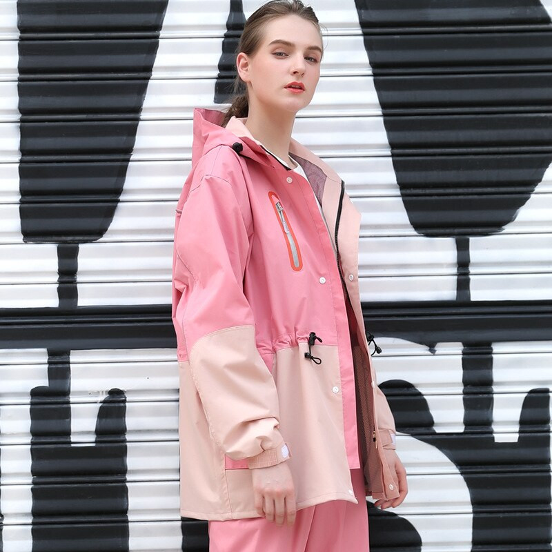 Täiskasvanute Fashion Hit Color poolitatud vihmamantel õues vihmakindel matkamine ratsutamine vihmamantel Vihmapükste ülikond helkur vihmakindel kaitsevarustus