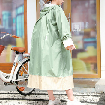 Ιαπωνικό Rain Poncho γυναικείο μπουφάν ηλεκτρική μοτοσυκλέτα για ενήλικες με μακριά κουκούλα αδιάβροχο ελαφρύ παλτό βροχής Μόδα αντιανεμικό