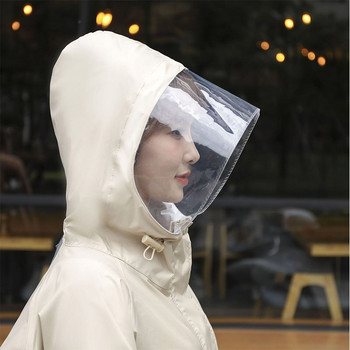 Ιαπωνικό Rain Poncho γυναικείο μπουφάν ηλεκτρική μοτοσυκλέτα για ενήλικες με μακριά κουκούλα αδιάβροχο ελαφρύ παλτό βροχής Μόδα αντιανεμικό