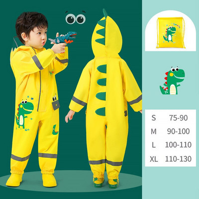 Detský pršiplášť s kresleným vzorom, roztomilý, s veľkým okrajom, reflexným pásikom, bezpečnostný, nepremokavý, študentský pončo, vonkajší, na nohu