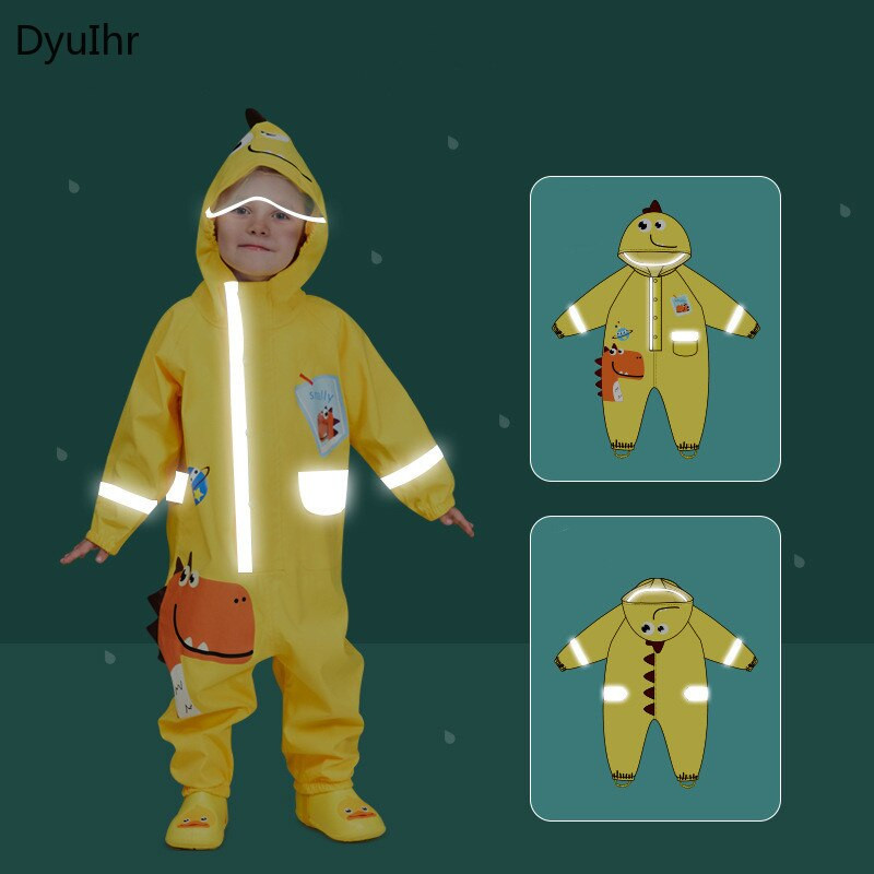 Detský pršiplášť s kresleným vzorom, roztomilý, s veľkým okrajom, reflexným pásikom, bezpečnostný, nepremokavý, študentský pončo, vonkajší, na nohu