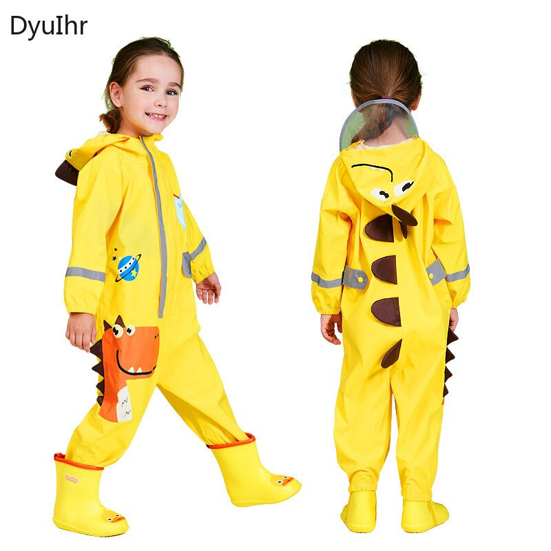 Detský pršiplášť s kresleným vzorom, roztomilý, s veľkým okrajom, reflexným pásikom, bezpečnostný, nepremokavý, študentský pončo, vonkajší, na nohu