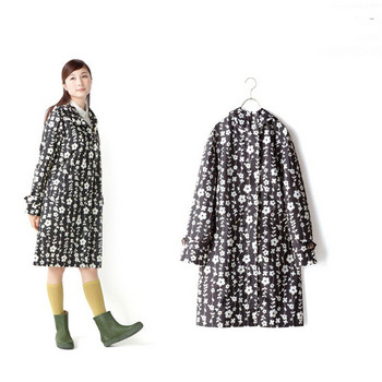 FreeSmily Нова модна марка Дамско леко пончо с цветя Дамски водоустойчив дълъг дъждобран Възрастни Дъждобрани на открито 2018