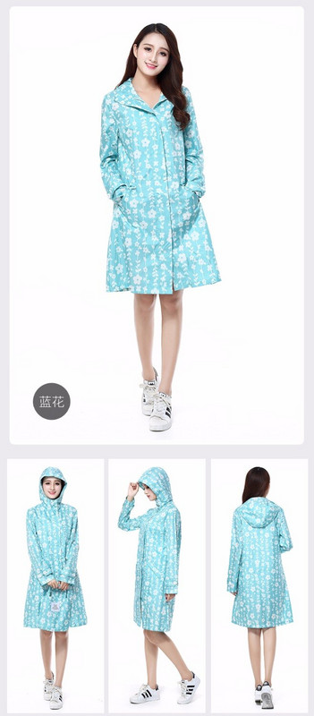FreeSmily novi modni brend Ženski lagani pončo s cvjetićima Ženski vodootporni dugi baloner Kišna odjeća za odrasle 2018.