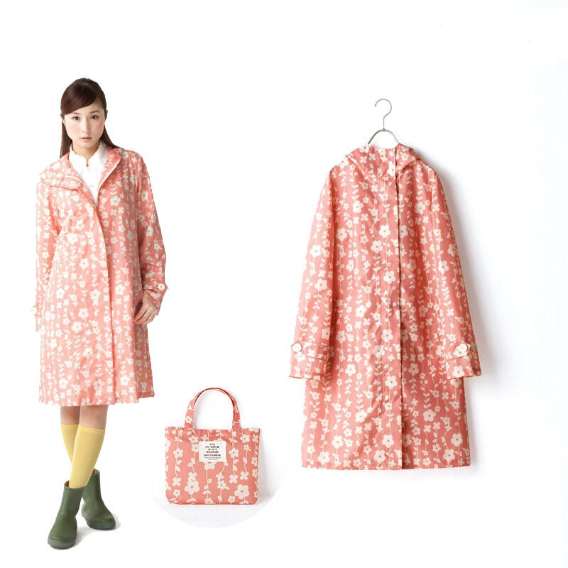 FreeSmily novi modni brend Ženski lagani pončo s cvjetićima Ženski vodootporni dugi baloner Kišna odjeća za odrasle 2018.