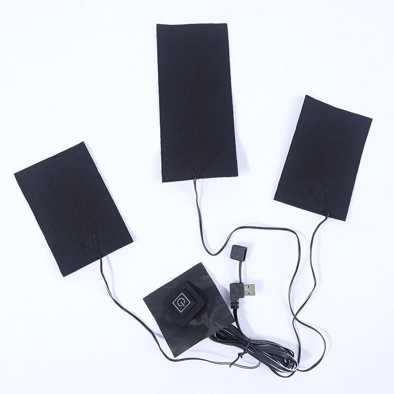 USB šiltos pastos padėklai Greitai įkaistantys anglies pluošto kaitinimo padas Saugus kaitinimas Šiltesnis padėklas medžiaginiam liemeniui Striukui Batams Kojinės 25*16cm