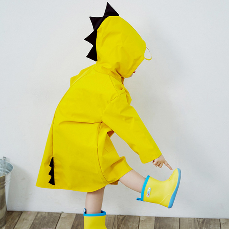 Behogar Unisex r kišni kaput Vodootporna slatka kawaii kabanica u stilu dinosaurusa iz crtića Kišna odjeća za djecu Djeca Dječaci Djevojčice Žuta