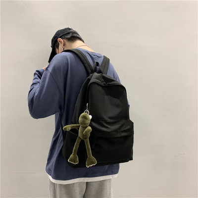 Pánsky plátený batoh v čiernej farbe