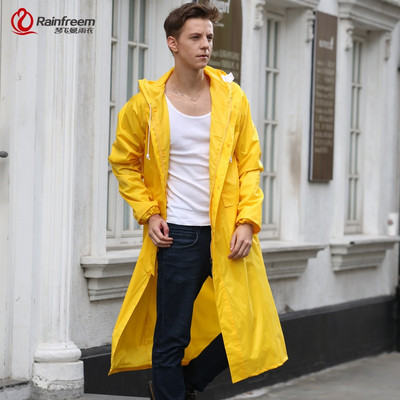 Rainfreem Ανδρικά/Γυναικεία Αδιάβροχο Αδιάβροχο μπουφάν συν μέγεθος S-6XL Κίτρινο Poncho Camping Rainwear με κουκούλα Rain Gear Ρούχα