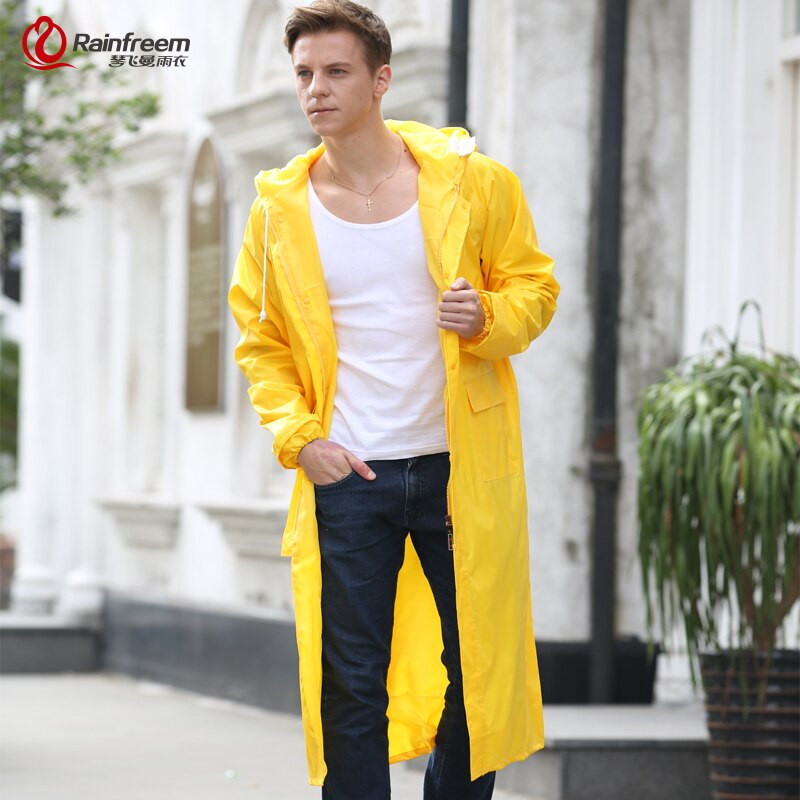 Pánska/dámska pláštenka Rainfreeme, nepriepustná pršiplášťová bunda, plus veľkosť S-6XL, žltá pončo, kempingové oblečenie do dažďa s kapucňou