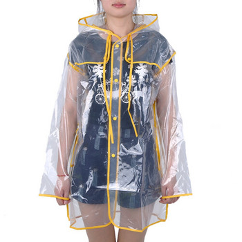 PVC διαφανές αδιάβροχο βινύλιο αδιάβροχο αδιάβροχο εξωτερικό χώρο ταξιδιού με κουκούλα poncho αδιάβροχο γυναικείο αδιάβροχο