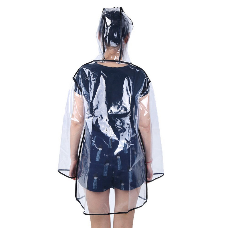 PVC διαφανές αδιάβροχο βινύλιο αδιάβροχο αδιάβροχο εξωτερικό χώρο ταξιδιού με κουκούλα poncho αδιάβροχο γυναικείο αδιάβροχο