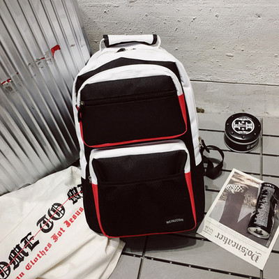 Rucsac textil pentru bărbați cu fermoar și inscripție