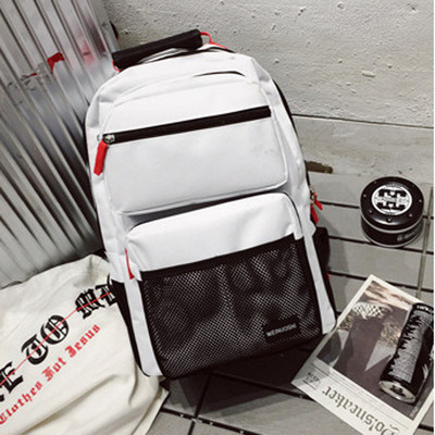 Rucsac textil pentru bărbați cu fermoar și inscripție