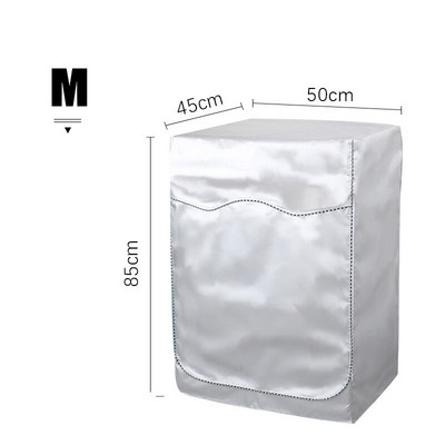 Veļas mašīnas pārsegs Sudraba poliestera ūdensnecaurlaidīgs vāks Pilnībā automātisks rullīšu mazgātājs Oksfordas auduma veļas žāvētāja putekļu necaurlaidīgs vāks