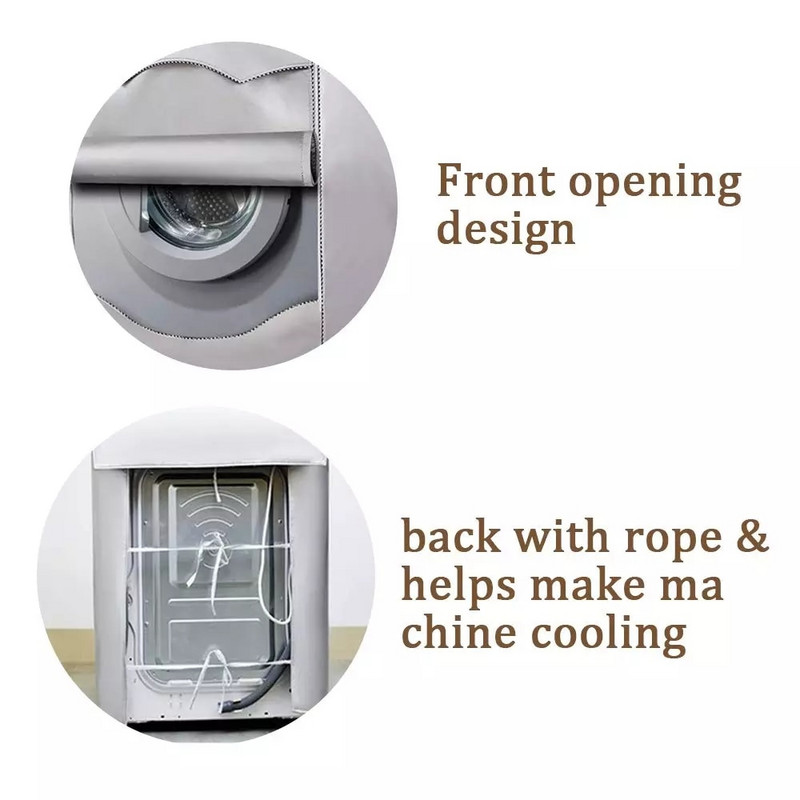 Pesukuivati kate Pesumasina kate Polüesterkiud Veekindel eestlaetav päikesekaitse Pesu hõbedane kate tolmukindel kate